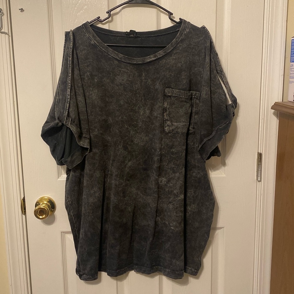 Charcoal Acid Wash T-shirt dress